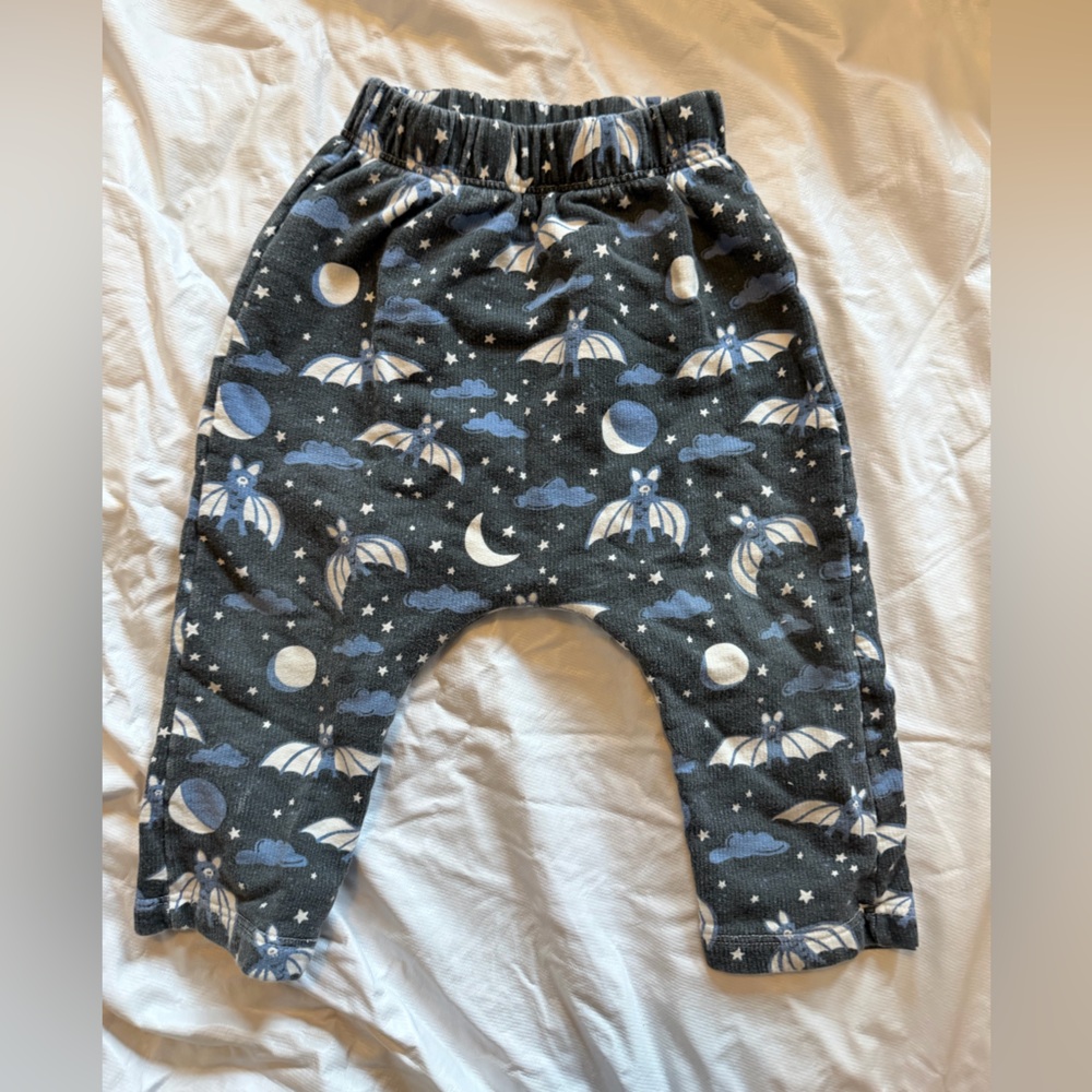 Kids Spooky Bat Terry Sweatpants Pants - Blue